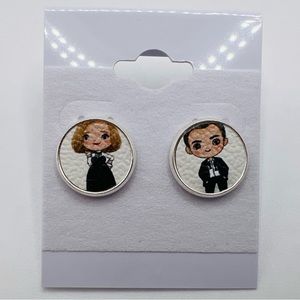 Schitt’s Creek stud earrings, vegan leather, handmade, lightweight, nickel free